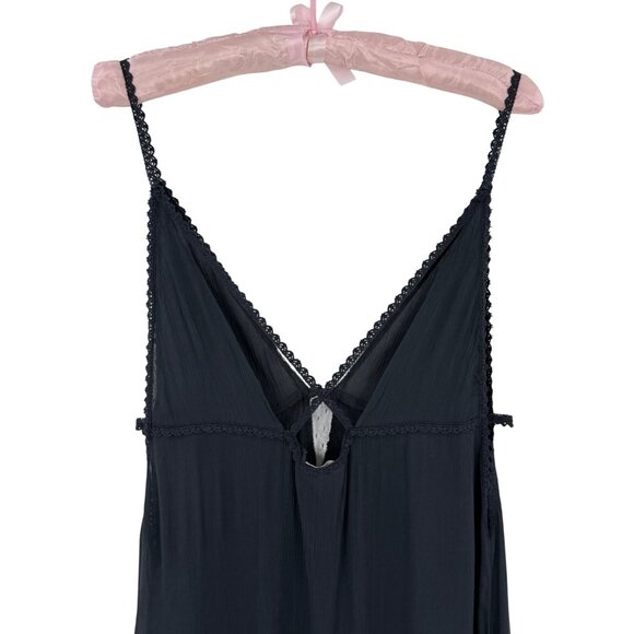 RARE Vtg NWT Free People Gray Lace Crochet Maxi Slip Dress | Whimsigoth Boho M - Picture 8 of 16